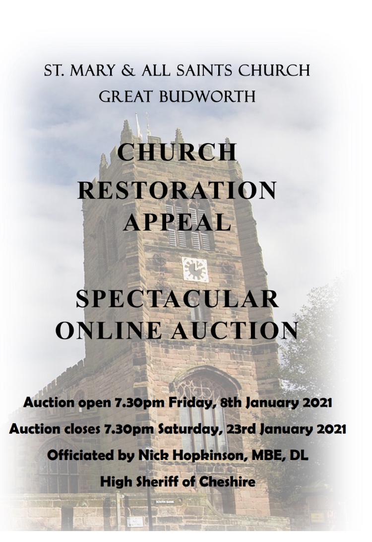 Online Auction for Church Restoration Appeal – Great Budworth